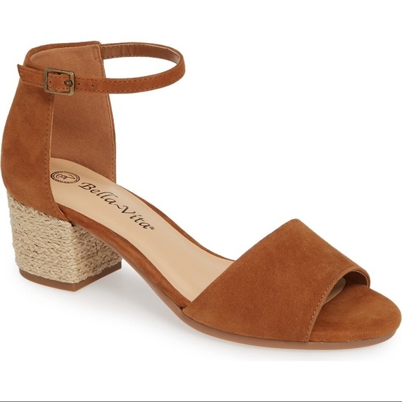 Bella Vita | Fable Quarterstrap Sandals In Biscuit Suede Size 7.5 WIDE NEW - Picture 1 of 9
